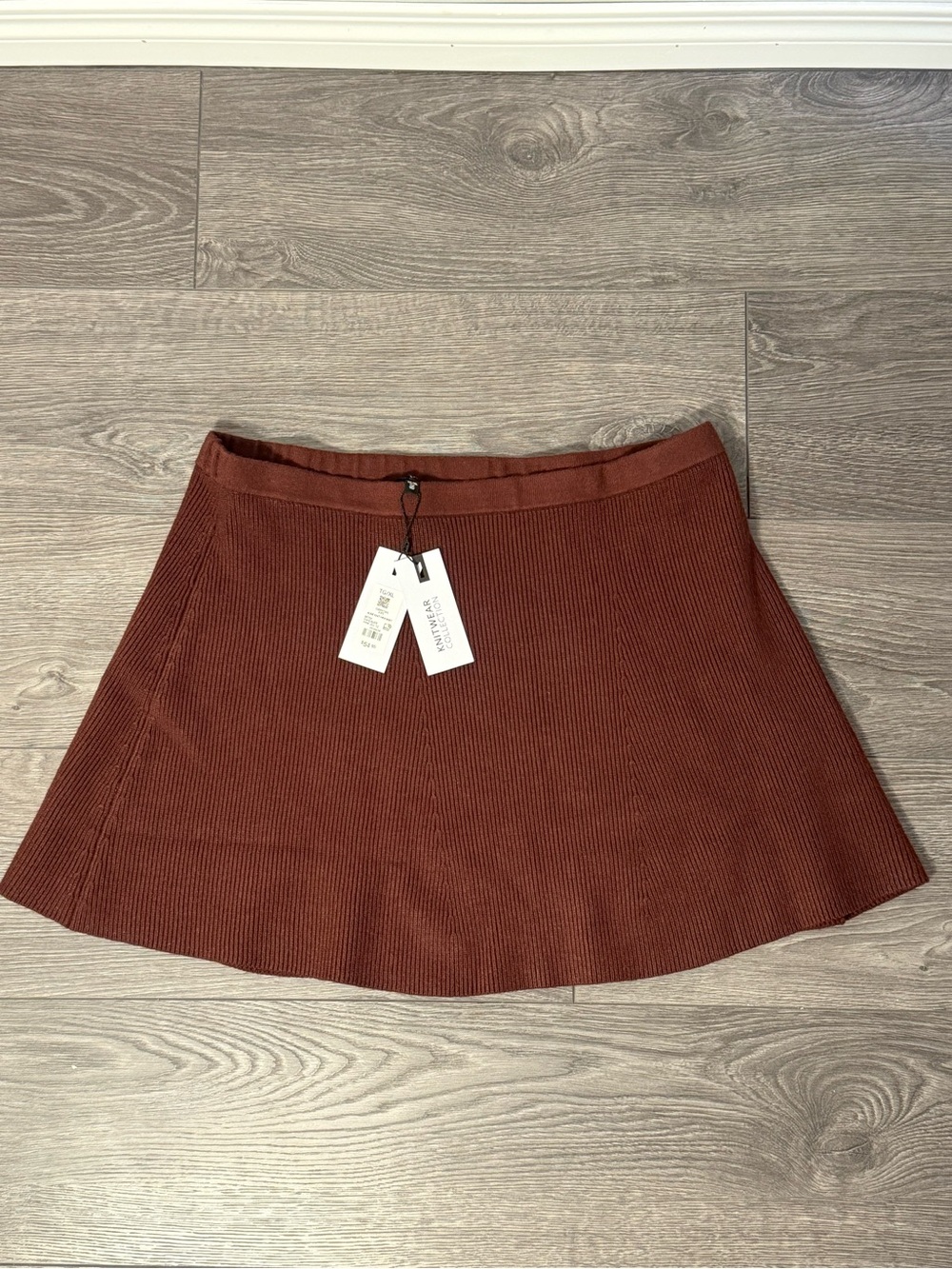 Dynamite Knitwear Collection Brown Ribbed Knit Mini Skirt NWT XL